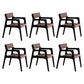 Modern Upholstered Dining Arm Chair Solid Wood Chair with Black Legs