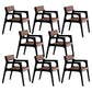 Modern Upholstered Dining Arm Chair Solid Wood Chair with Black Legs