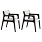 Modern Upholstered Dining Arm Chair Solid Wood Chair with Black Legs