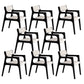 Modern Upholstered Dining Arm Chair Solid Wood Chair with Black Legs