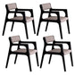 Modern Upholstered Dining Arm Chair Solid Wood Chair with Black Legs