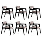 Modern Upholstered Dining Arm Chair Solid Wood Chair with Black Legs