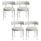 Modern Upholstered Dining Chair Open Back Dining Side Furniture in Matte Finish for Home