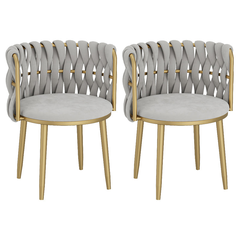 Velvet Upholstered Dining Chair Modern Furniture in Matte Finish for Indoor Light Gray 2 Piece Set Clearhalo 'Dining Chairs' 'Dining Tables & Seating' 'dining_chair' 'furn' 'furn_dining_chair' 'Furniture' 'Kitchen & Dining Furniture' 5339997