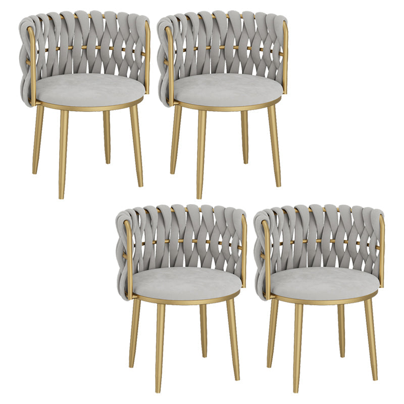 Velvet Upholstered Dining Chair Modern Furniture in Matte Finish for Indoor Light Gray 4 Piece Set Clearhalo 'Dining Chairs' 'Dining Tables & Seating' 'dining_chair' 'furn' 'furn_dining_chair' 'Furniture' 'Kitchen & Dining Furniture' 5340000