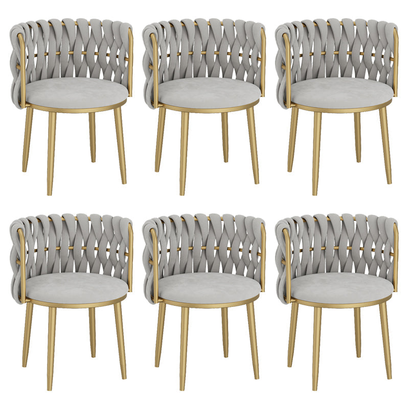 Velvet Upholstered Dining Chair Modern Furniture in Matte Finish for Indoor Light Gray 6 Piece Set Clearhalo 'Dining Chairs' 'Dining Tables & Seating' 'dining_chair' 'furn' 'furn_dining_chair' 'Furniture' 'Kitchen & Dining Furniture' 5340002