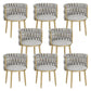 Velvet Upholstered Dining Chair Modern Furniture in Matte Finish for Indoor Light Gray 8 Piece Set Clearhalo 'Dining Chairs' 'Dining Tables & Seating' 'dining_chair' 'furn' 'furn_dining_chair' 'Furniture' 'Kitchen & Dining Furniture' 5340003