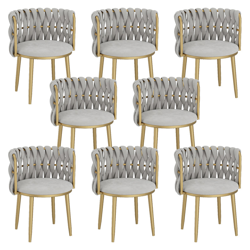 Velvet Upholstered Dining Chair Modern Furniture in Matte Finish for Indoor Light Gray 8 Piece Set Clearhalo 'Dining Chairs' 'Dining Tables & Seating' 'dining_chair' 'furn' 'furn_dining_chair' 'Furniture' 'Kitchen & Dining Furniture' 5340003