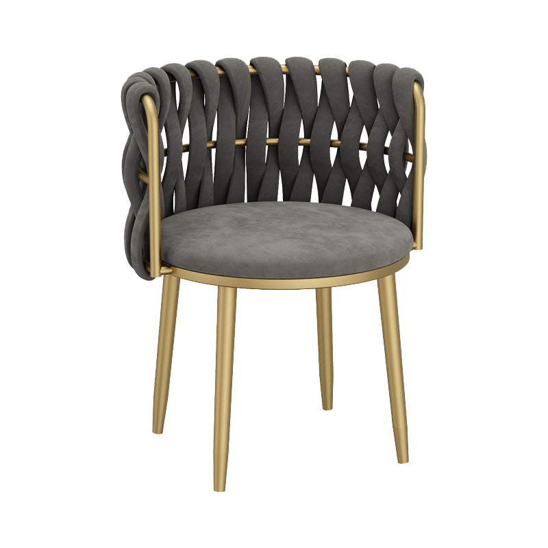 Velvet Upholstered Dining Chair Modern Furniture in Matte Finish for Indoor Dark Gray 1 Piece Clearhalo 'Dining Chairs' 'Dining Tables & Seating' 'dining_chair' 'furn' 'furn_dining_chair' 'Furniture' 'Kitchen & Dining Furniture' 5340006