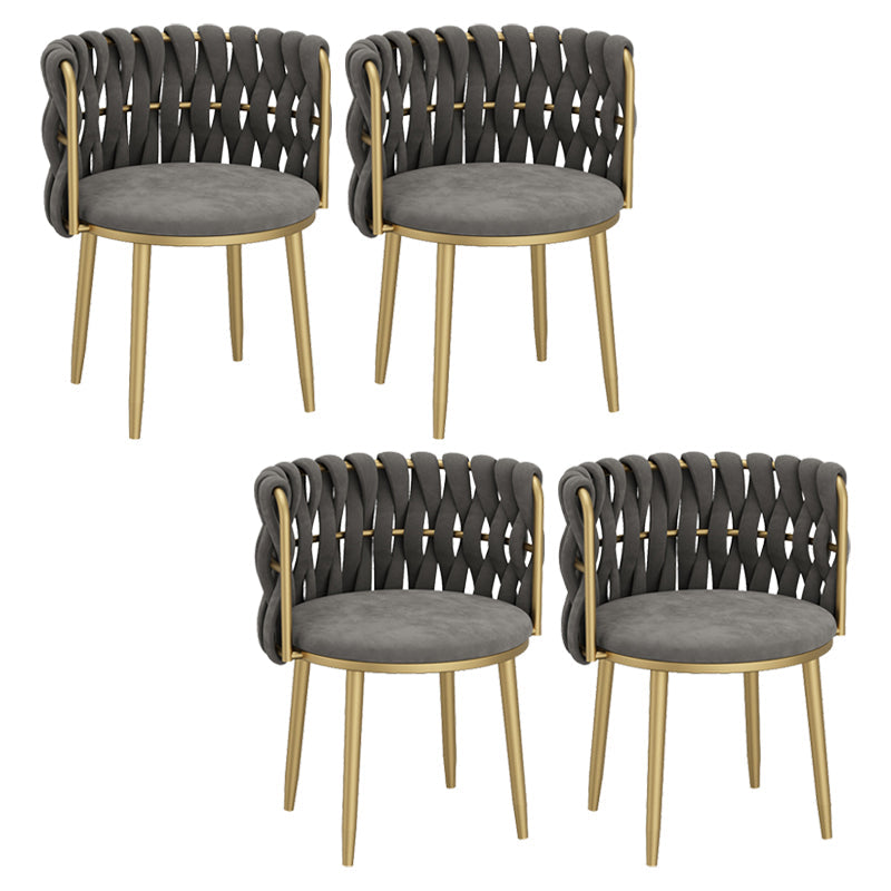 Velvet Upholstered Dining Chair Modern Furniture in Matte Finish for Indoor Dark Gray 4 Piece Set Clearhalo 'Dining Chairs' 'Dining Tables & Seating' 'dining_chair' 'furn' 'furn_dining_chair' 'Furniture' 'Kitchen & Dining Furniture' 5340010