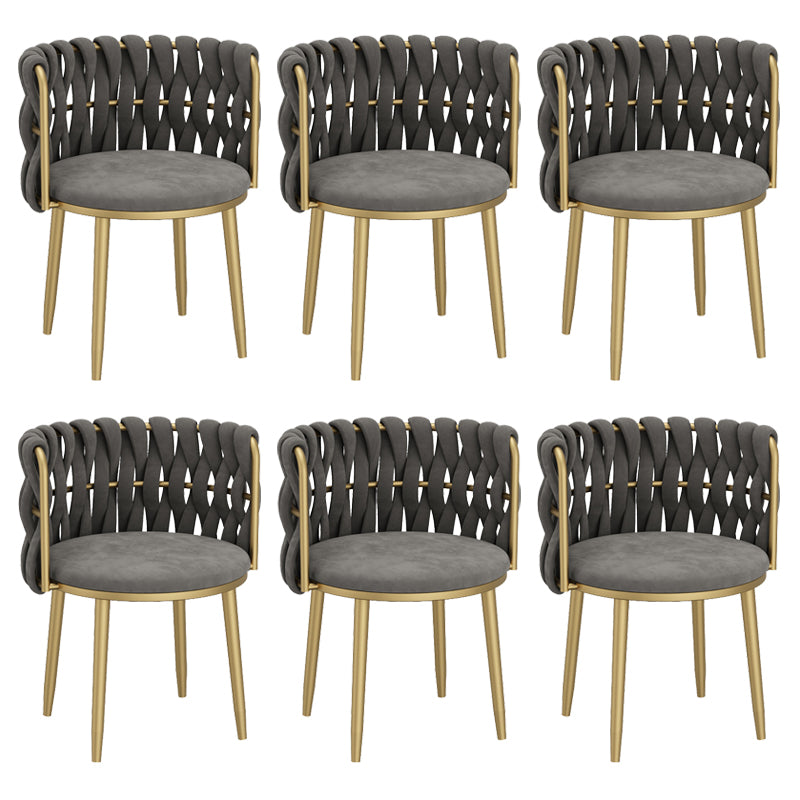 Velvet Upholstered Dining Chair Modern Furniture in Matte Finish for Indoor Dark Gray 6 Piece Set Clearhalo 'Dining Chairs' 'Dining Tables & Seating' 'dining_chair' 'furn' 'furn_dining_chair' 'Furniture' 'Kitchen & Dining Furniture' 5340011