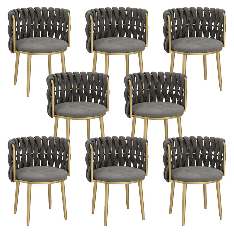 Velvet Upholstered Dining Chair Modern Furniture in Matte Finish for Indoor Dark Gray 8 Piece Set Clearhalo 'Dining Chairs' 'Dining Tables & Seating' 'dining_chair' 'furn' 'furn_dining_chair' 'Furniture' 'Kitchen & Dining Furniture' 5340012