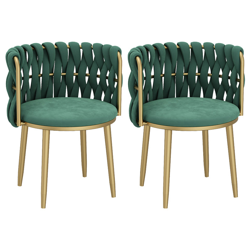 Velvet Upholstered Dining Chair Modern Furniture in Matte Finish for Indoor Army Green 2 Piece Set Clearhalo 'Dining Chairs' 'Dining Tables & Seating' 'dining_chair' 'furn' 'furn_dining_chair' 'Furniture' 'Kitchen & Dining Furniture' 5340014