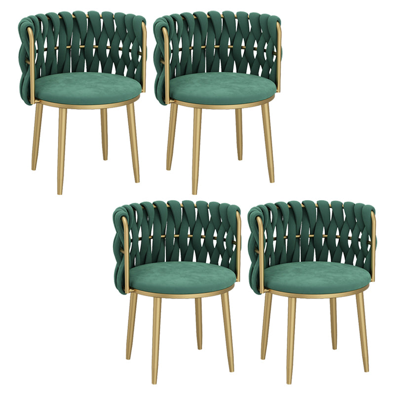 Velvet Upholstered Dining Chair Modern Furniture in Matte Finish for Indoor Army Green 4 Piece Set Clearhalo 'Dining Chairs' 'Dining Tables & Seating' 'dining_chair' 'furn' 'furn_dining_chair' 'Furniture' 'Kitchen & Dining Furniture' 5340015