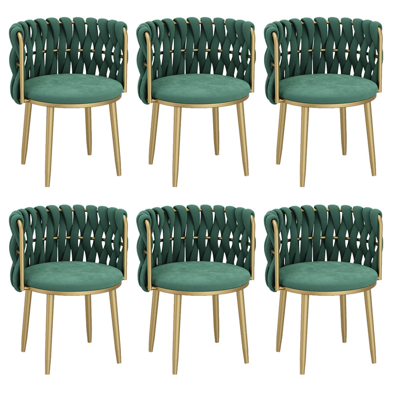 Velvet Upholstered Dining Chair Modern Furniture in Matte Finish for Indoor Army Green 6 Piece Set Clearhalo 'Dining Chairs' 'Dining Tables & Seating' 'dining_chair' 'furn' 'furn_dining_chair' 'Furniture' 'Kitchen & Dining Furniture' 5340016