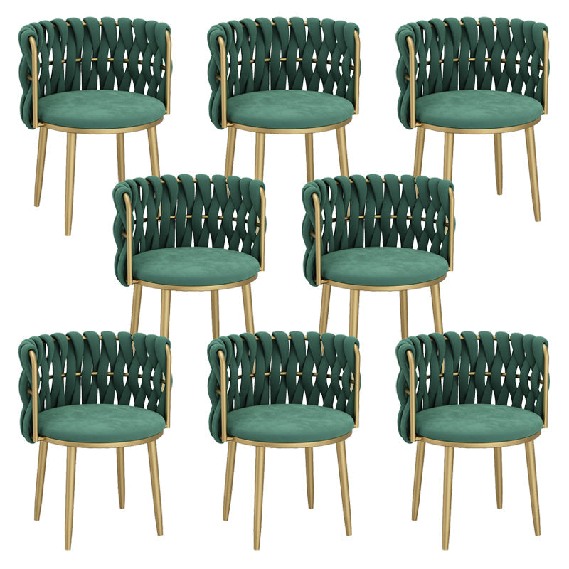 Velvet Upholstered Dining Chair Modern Furniture in Matte Finish for Indoor Army Green 8 Piece Set Clearhalo 'Dining Chairs' 'Dining Tables & Seating' 'dining_chair' 'furn' 'furn_dining_chair' 'Furniture' 'Kitchen & Dining Furniture' 5340017