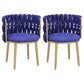 Velvet Upholstered Dining Chair Modern Furniture in Matte Finish for Indoor Blue 2 Piece Set Clearhalo 'Dining Chairs' 'Dining Tables & Seating' 'dining_chair' 'furn' 'furn_dining_chair' 'Furniture' 'Kitchen & Dining Furniture' 5340019