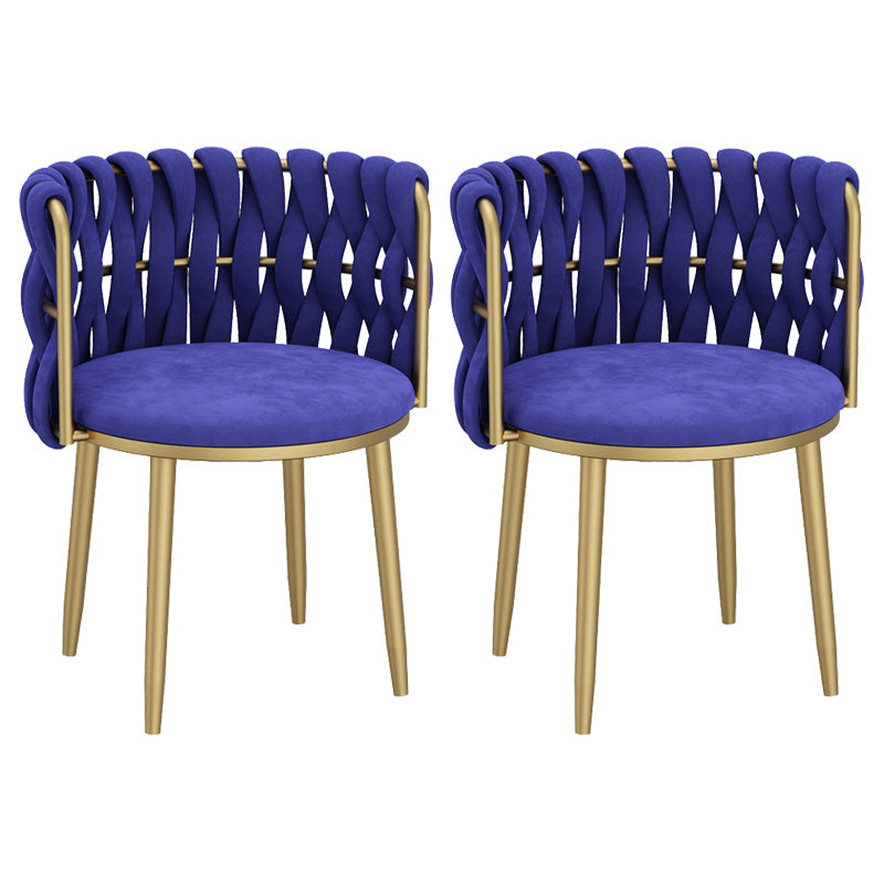 Velvet Upholstered Dining Chair Modern Furniture in Matte Finish for Indoor Blue 2 Piece Set Clearhalo 'Dining Chairs' 'Dining Tables & Seating' 'dining_chair' 'furn' 'furn_dining_chair' 'Furniture' 'Kitchen & Dining Furniture' 5340019