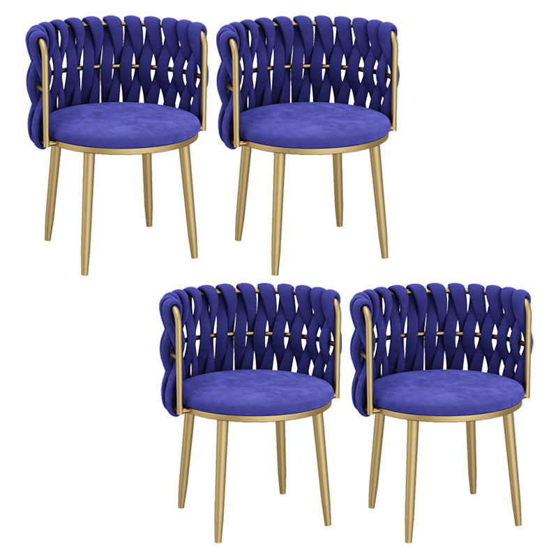 Velvet Upholstered Dining Chair Modern Furniture in Matte Finish for Indoor Blue 4 Piece Set Clearhalo 'Dining Chairs' 'Dining Tables & Seating' 'dining_chair' 'furn' 'furn_dining_chair' 'Furniture' 'Kitchen & Dining Furniture' 5340020