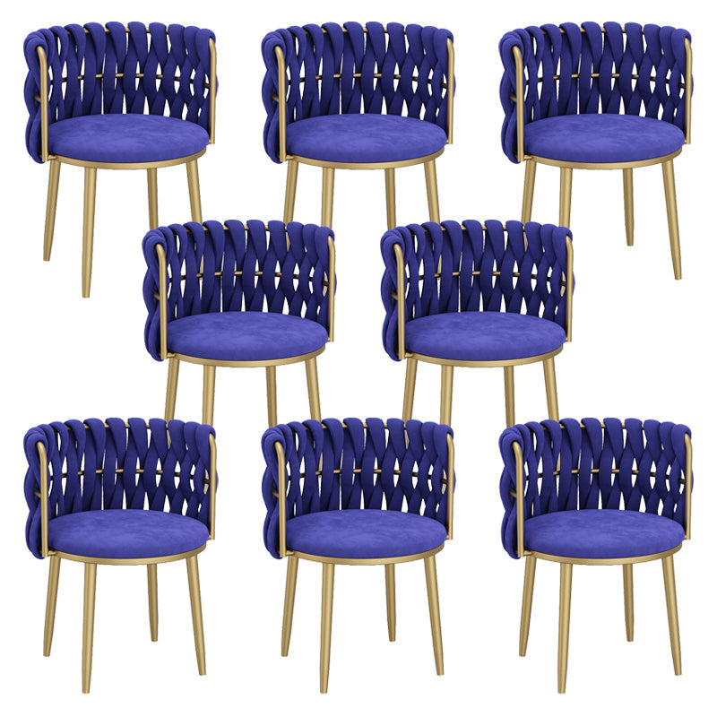 Velvet Upholstered Dining Chair Modern Furniture in Matte Finish for Indoor Blue 8 Piece Set Clearhalo 'Dining Chairs' 'Dining Tables & Seating' 'dining_chair' 'furn' 'furn_dining_chair' 'Furniture' 'Kitchen & Dining Furniture' 5340022