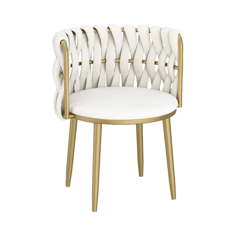 Velvet Upholstered Dining Chair Modern Furniture in Matte Finish for Indoor Off-White 1 Piece Clearhalo 'Dining Chairs' 'Dining Tables & Seating' 'dining_chair' 'furn' 'furn_dining_chair' 'Furniture' 'Kitchen & Dining Furniture' 5340023