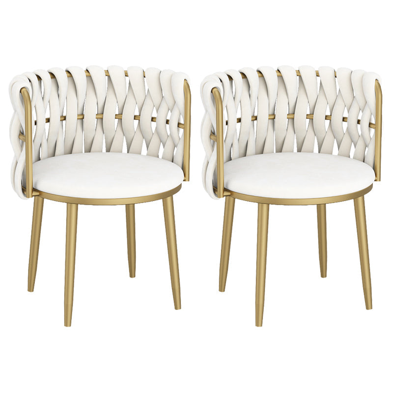 Velvet Upholstered Dining Chair Modern Furniture in Matte Finish for Indoor Off-White 2 Piece Set Clearhalo 'Dining Chairs' 'Dining Tables & Seating' 'dining_chair' 'furn' 'furn_dining_chair' 'Furniture' 'Kitchen & Dining Furniture' 5340024