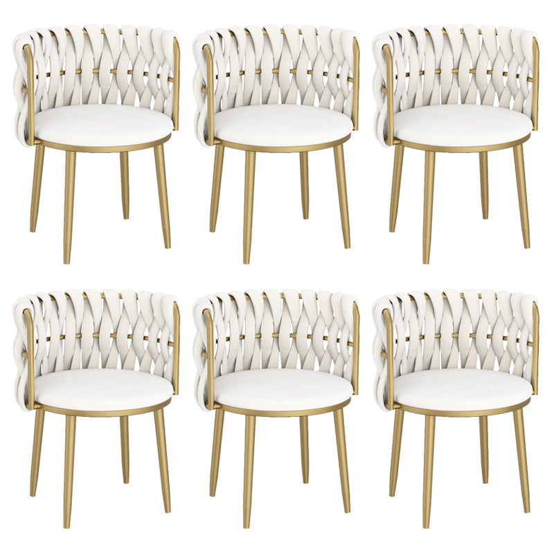 Velvet Upholstered Dining Chair Modern Furniture in Matte Finish for Indoor Off-White 6 Piece Set Clearhalo 'Dining Chairs' 'Dining Tables & Seating' 'dining_chair' 'furn' 'furn_dining_chair' 'Furniture' 'Kitchen & Dining Furniture' 5340026