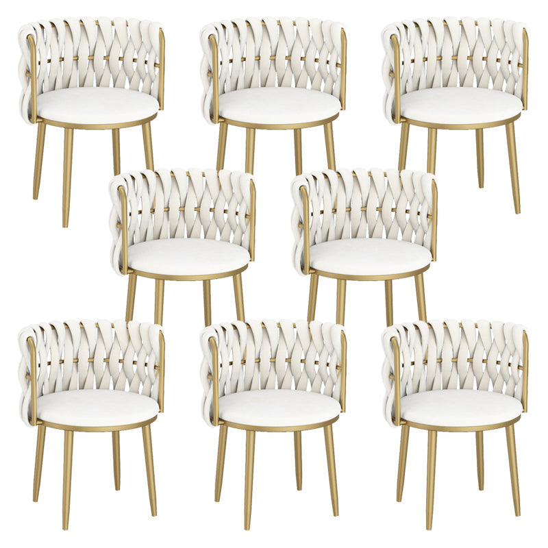 Velvet Upholstered Dining Chair Modern Furniture in Matte Finish for Indoor Off-White 8 Piece Set Clearhalo 'Dining Chairs' 'Dining Tables & Seating' 'dining_chair' 'furn' 'furn_dining_chair' 'Furniture' 'Kitchen & Dining Furniture' 5340027