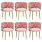 Velvet Upholstered Dining Chair Modern Furniture in Matte Finish for Indoor Pinkish Red 6 Piece Set Clearhalo 'Dining Chairs' 'Dining Tables & Seating' 'dining_chair' 'furn' 'furn_dining_chair' 'Furniture' 'Kitchen & Dining Furniture' 5340031