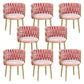 Velvet Upholstered Dining Chair Modern Furniture in Matte Finish for Indoor Pinkish Red 8 Piece Set Clearhalo 'Dining Chairs' 'Dining Tables & Seating' 'dining_chair' 'furn' 'furn_dining_chair' 'Furniture' 'Kitchen & Dining Furniture' 5340032