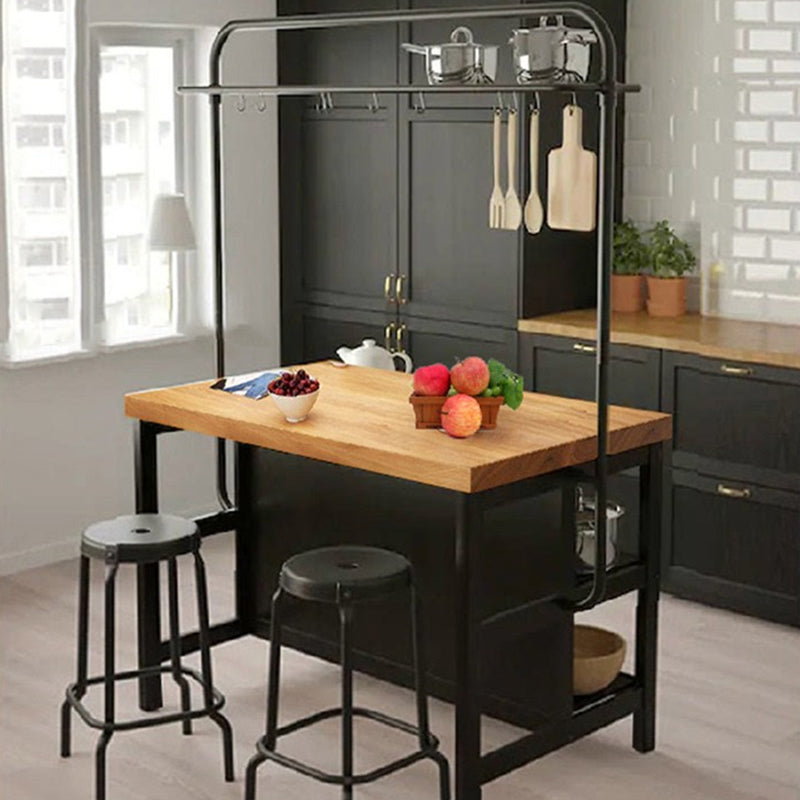 Tavolo da cucina in metallo in legno in legno in stile industriale