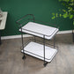 Modern 31.5"H Rolling Prep Table Metal Rectangular Prep Table for Home Use