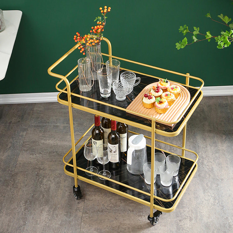 Modern 31.5"H Rolling Prep Table Metal Rectangular Prep Table for Home Use