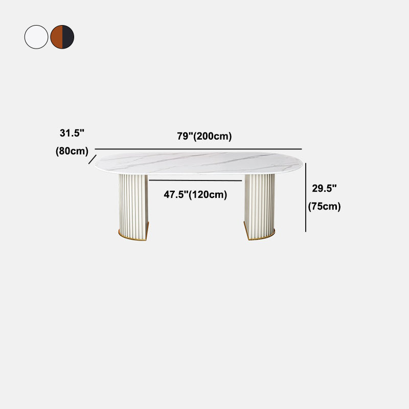 家のための伝統的な豪華なダイニングテーブル楕円形の焼結石のテーブル