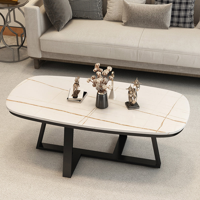 Pegas de la cruz de piedra Mesa de café 1 Mesa de cóctel ovalado individual