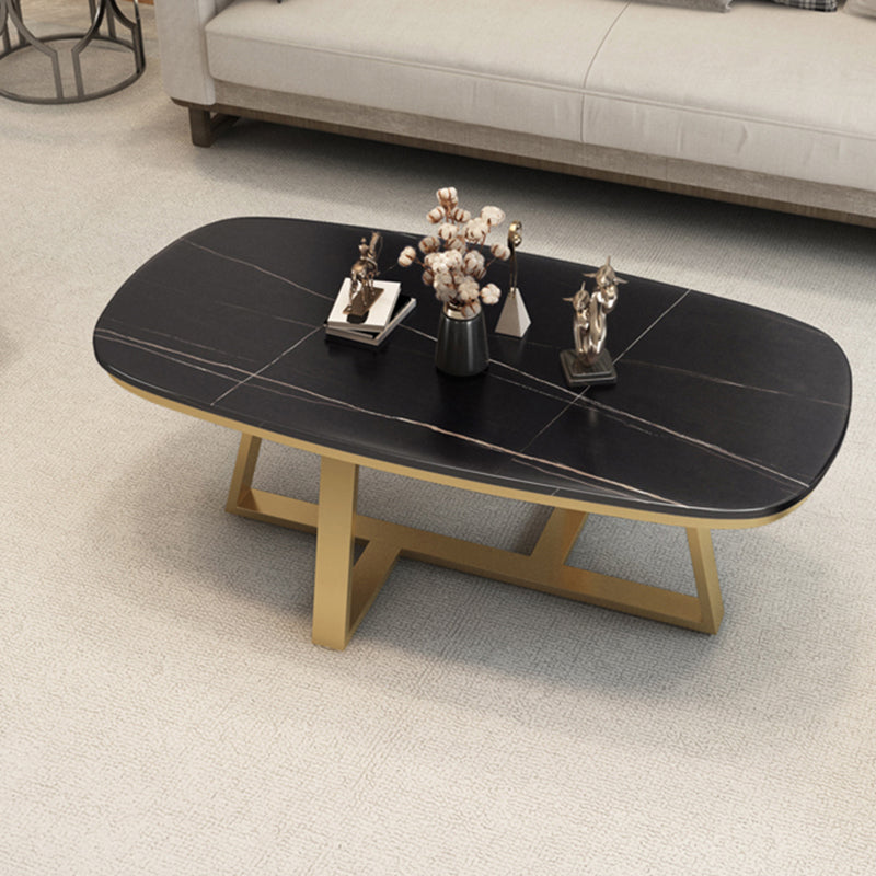 Steen bovenste dwars benen salontafel 1 enkele ovale cocktailtafel