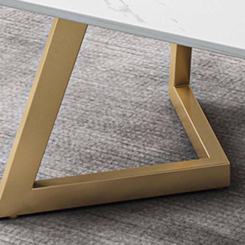 Geometrischer Steinkaffeetisch in Weiß von 17,7 "/19.7" hoch