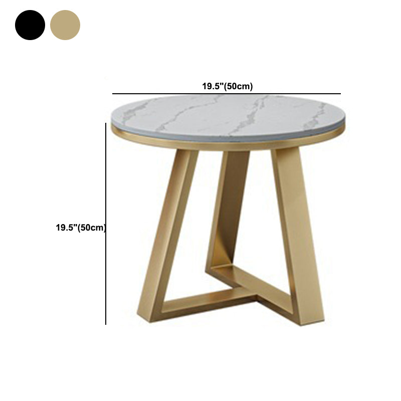 Geometrischer Steinkaffeetisch in Weiß von 17,7 "/19.7" hoch
