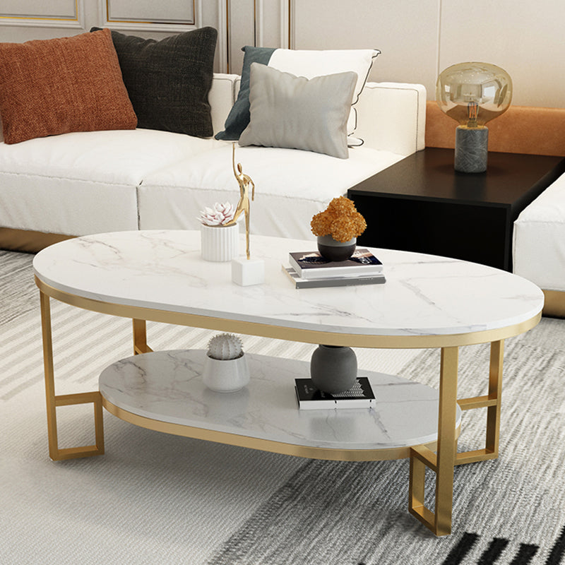 4 Beine Cocktailtischregal enthalten ovaler Stein Couchtisch