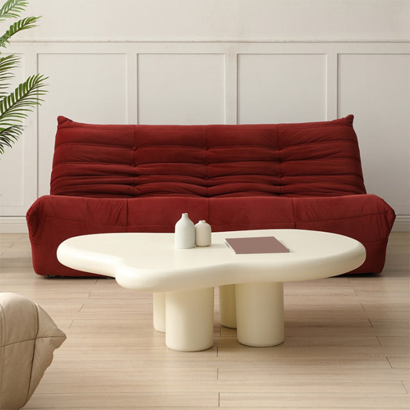 北欧の木製4脚のコーヒーテーブル、白/黒/ベージュの木製クラウドカクテルテーブル