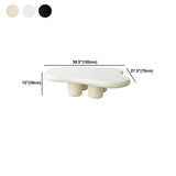 Nordic Wooden 4 Legs Coffee Table, Wooden Cloud Cocktail Table in White/Black/Beige