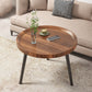 Nordic Round Coffee Table Tea/Black/White Cocktail Table for Living Room 24"L x 24"W x 19"H Walnut Shelf Not Included Clearhalo 'Coffee & Accent Tables' 'Coffee Tables' 'coffee_tables' 'furn' 'furn_coffee_tables' 'Furniture' 'Living Room Furniture' 5340373