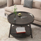 Nordic Round Coffee Table Tea/Black/White Cocktail Table for Living Room Black 1 Clearhalo 'Coffee & Accent Tables' 'Coffee Tables' 'coffee_tables' 'furn' 'furn_coffee_tables' 'Furniture' 'Living Room Furniture' 5340376