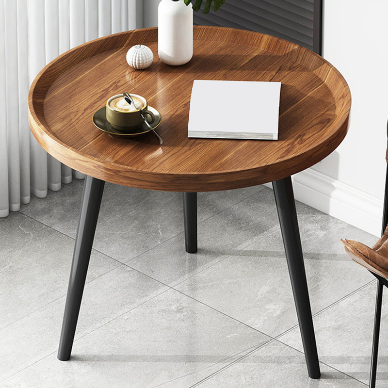 Nordic Round Coffee Table Tea/Black/White Cocktail Table for Living Room 20"L x 20"W x 19"H Walnut Shelf Not Included Clearhalo 'Coffee & Accent Tables' 'Coffee Tables' 'coffee_tables' 'furn' 'furn_coffee_tables' 'Furniture' 'Living Room Furniture' 5340377
