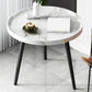 Nordic Round Coffee Table Tea/Black/White Cocktail Table for Living Room 24"L x 24"W x 19"H White Shelf Not Included Clearhalo 'Coffee & Accent Tables' 'Coffee Tables' 'coffee_tables' 'furn' 'furn_coffee_tables' 'Furniture' 'Living Room Furniture' 5340387