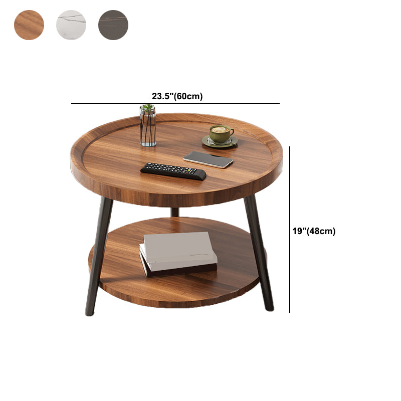 Nordic Round Coffee Table Tea/Black/White Cocktail Table for Living Room Clearhalo 'Coffee & Accent Tables' 'Coffee Tables' 'coffee_tables' 'furn' 'furn_coffee_tables' 'Furniture' 'Living Room Furniture' 5340395