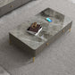 47.2" W x 25.6" D x 16.14" H Stone Coffee Table 4 Legs Cocktail Table