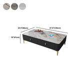 47.2" W x 25.6" D x 16.14" H Stone Coffee Table 4 Legs Cocktail Table