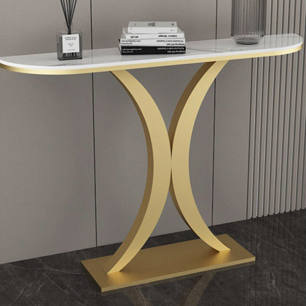 Console di pietra mezzi di luna resistente alla macchia Tabella Accento del telaio Ironcraft