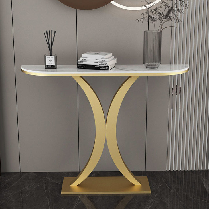 Console di pietra mezzi di luna resistente alla macchia Tabella Accento del telaio Ironcraft